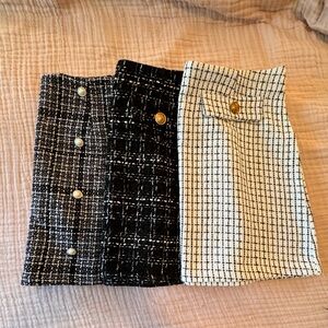 Lot of 3 tweed skirts, size XL.